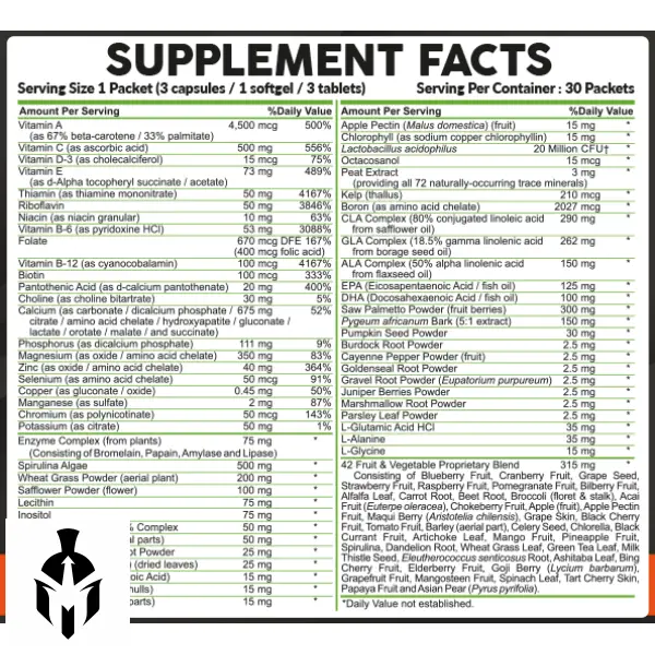 Men's Daily Pack: Complete Multivitamin for Optimal Male Health and Performance - 30 Servings - Image 5
