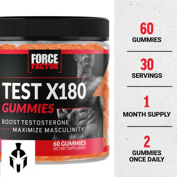 Force Factor Test X180 Gummies: Boost Testosterone Naturally | Berry Punch | 60 Gummies - Image 5