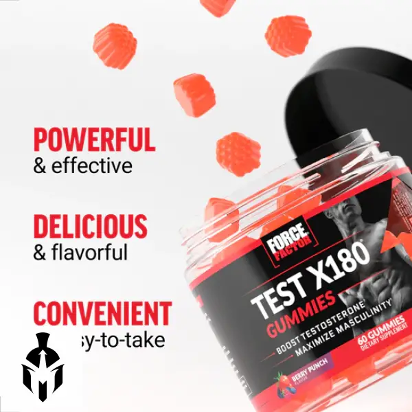 Force Factor Test X180 Gummies: Boost Testosterone Naturally | Berry Punch | 60 Gummies - Image 6