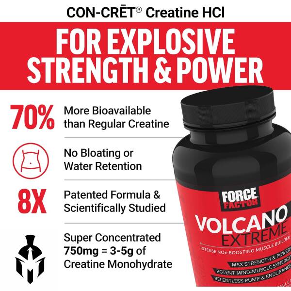 Force Factor VolcaNO – Explosive Nitric Oxide Booster & Muscle Builder | 90 Tablets - Image 6
