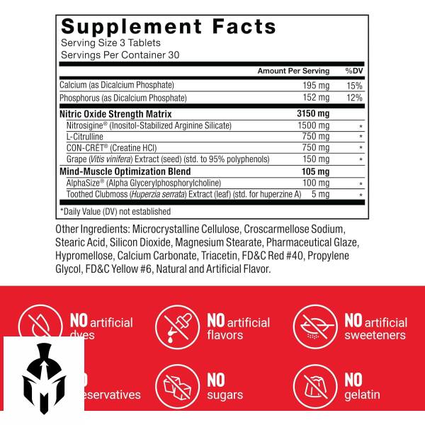 Force Factor VolcaNO – Explosive Nitric Oxide Booster & Muscle Builder | 90 Tablets - Image 2