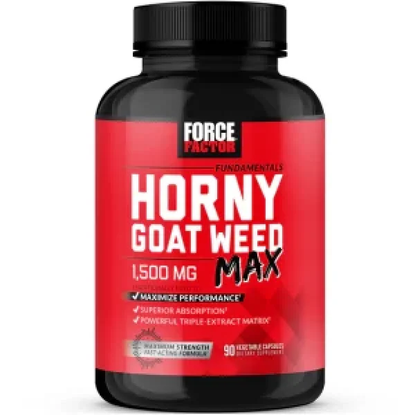 Force Factor Horny Goat Weed Max: Potent Male Vitality Booster | 90 Capsules