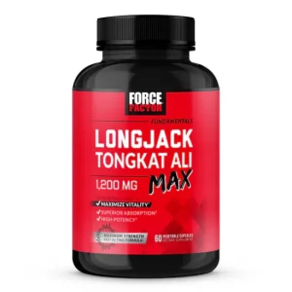 Force Factor Longjack Tongkat Ali Max: Ultimate Male Vitality Booster | 30 Capsules