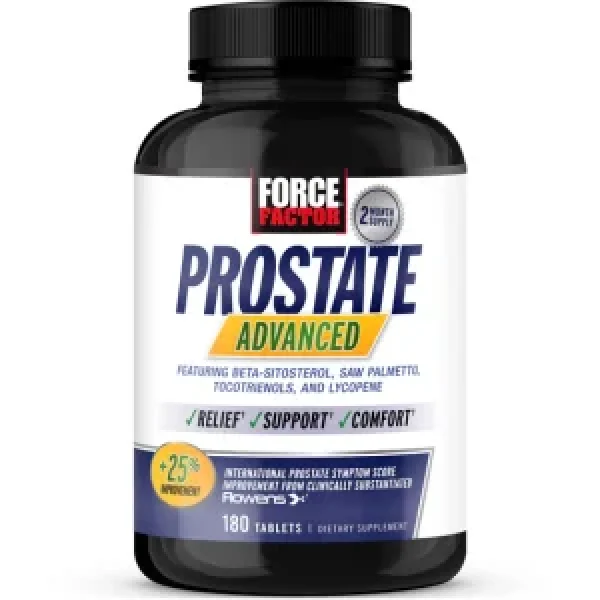 Force Factor Prostate Advanced: Complete Prostate Health Support | 180 Capsules