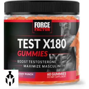 Force Factor Test X180 Gummies: Boost Testosterone Naturally | Berry Punch | 60 Gummies