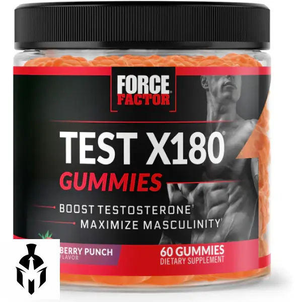 Force Factor Test X180 Gummies: Boost Testosterone Naturally | Berry Punch | 60 Gummies
