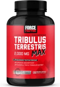 Force Factor Tribulus Terrestris Max | Powerful Testosterone Booster | 120 Capsules