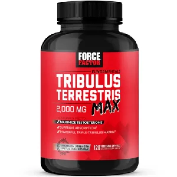 Force Factor Tribulus Terrestris Max | Powerful Testosterone Booster | 120 Capsules