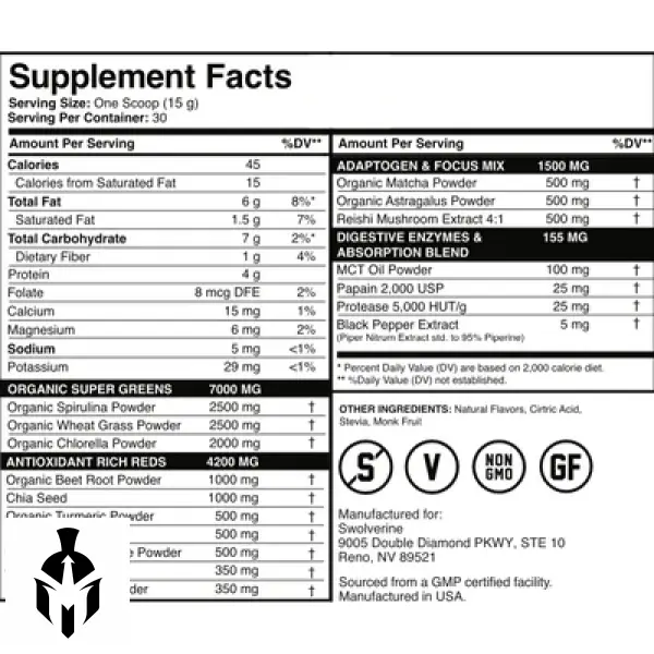 SWolverine Greens+Reds | Superfood Powder for Health & Energy - Image 4